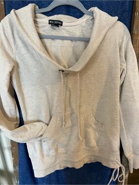 Miss Chievous Light Cream Drawstring Hooded Pullover